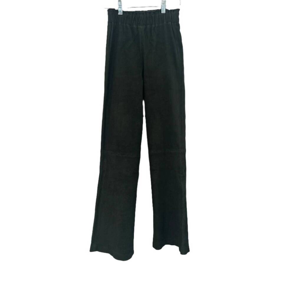 NEW ARMA women's ferrara stretch suede pants in dark green